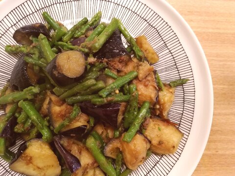 即席♪ほんとに簡単 茄子とアスパラの炒め物